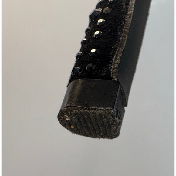 Shoe Dazzle Heels Black Studded Platform Peeptoe Rhinestone Sz 8 Stripper Sexy - Picture 9 of 9